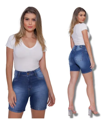 Short Feminino Meia Perna Afina Cintura Fabricado No Brasil