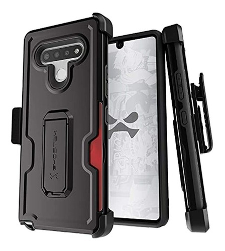 Funda LG Stylo 6 Iron Armor Clip Con Tarjetero Negro Mate 