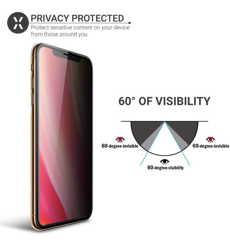 Imagen 5 de 9 de Vidrio Protector De Pantalla Antiespia @ iPhone 11 Pro Y Max