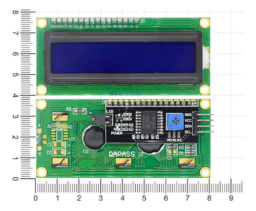 Display Lcd 16x2 1602 Fundo Azul Modulo I2c Soldado Arduino