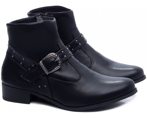 Imagem 2 de 4 de Coturno Cano Curto Salto Grosso Bloco Botas Feminino 2022