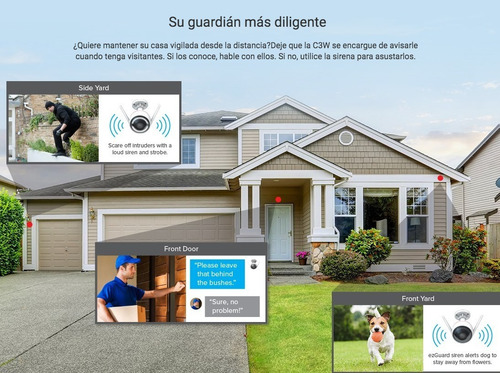 Imagen 7 de 10 de Kit Inalambrico Ezviz Camara Ip 1080p C3w Wifi Luz Audio