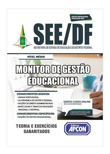 Apostila See-df 2020 - Monitor De Gestão Educacional