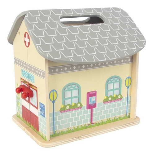 Juguete De Madera Mi Hospital Portátil Teach Play Para Niños