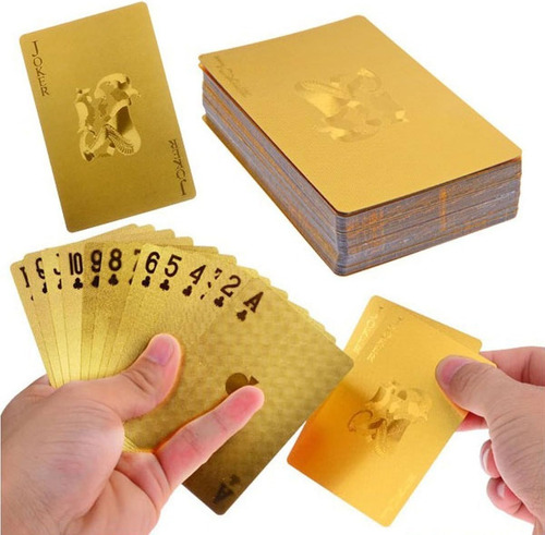Juego De Cartas Laminadas En Oro 24 K Trademark Poker