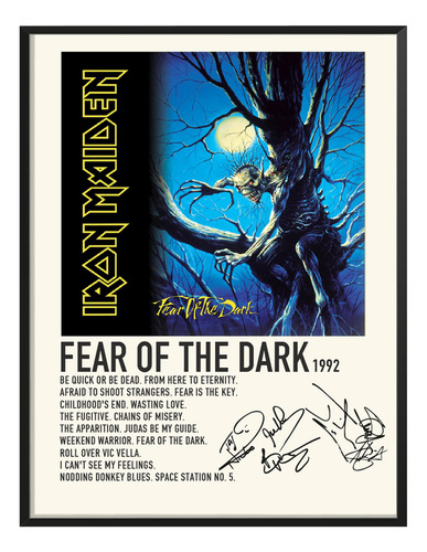 Cuadro Iron Maiden Music Album Tracklist Fear Of The Dark