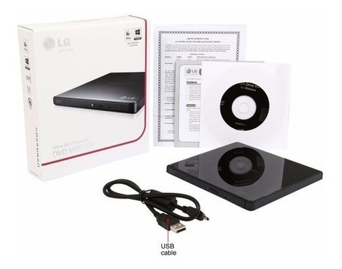 Imagen 5 de 7 de Grabador Externo Dvd/cd LG Pg65 Slim Usb - Negro Lector Cd