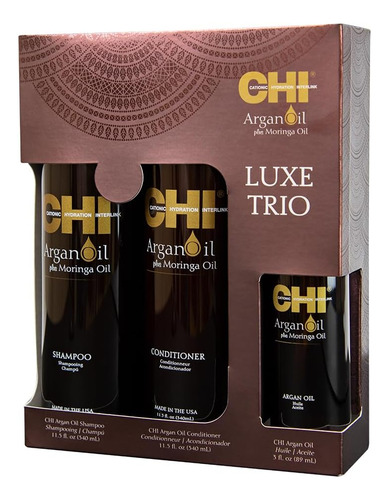 Kit De Óleo De Argan Chi Com Shampoo, Condicionador E Sem