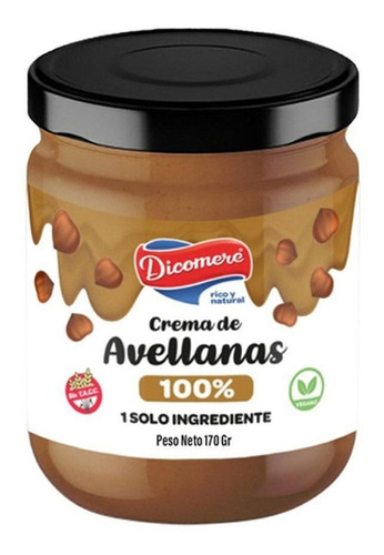 Crema De Avellanas 100% (sin Tacc) Dicomere X 170g