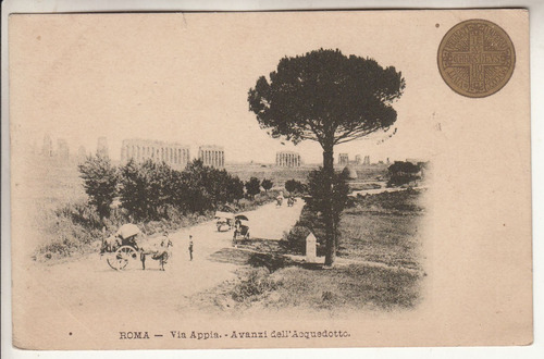 1900 Postal Italia Via Appia Roma Conmemoracion Año Santo 