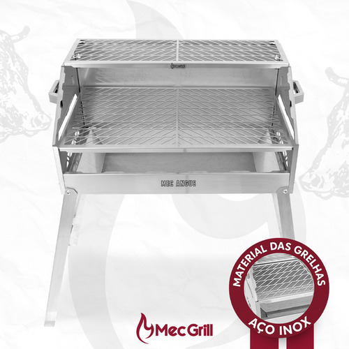 Churrasqueira A Carvão Aço Galvanizado Mec Angus 65x40 Mec G