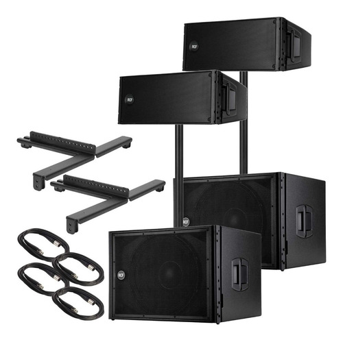 Sistema Lineal Rcf Hdl20-a 2 Bafles Activos 2 Subs Color Negro