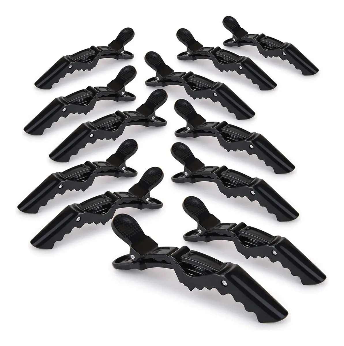Kit 6 Presilhas Prendedor Cabelo Bico Jacaré Crocodilo Preto