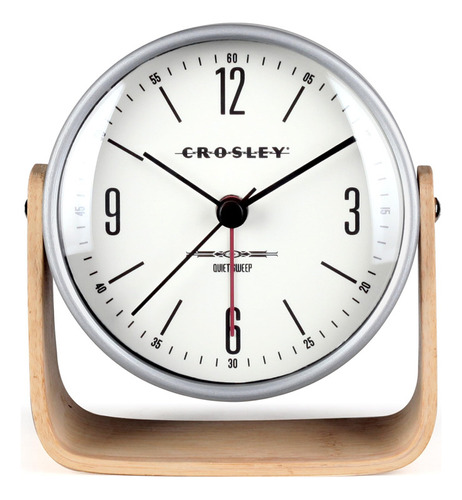 Timelink Crosley Reloj Moderno De Plata Y Madera Con Inclina