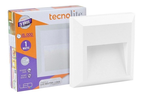 Imagen 2 de 7 de Lámpara Para Muro Exterior Blanco, 1 W, Luz Neutra