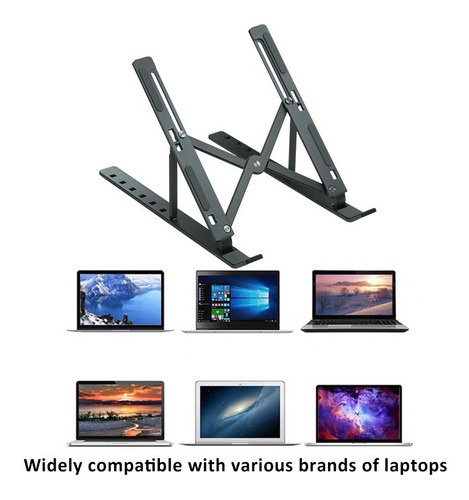 Imagen 7 de 9 de Base Soporte Portátil Laptop Plegable Aluminio Ergonómica X