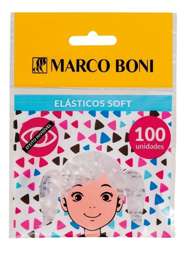 Elástico De Cabelo Soft Transparente 100 Unidades Marco Boni