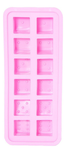 Cubetera Silicona Hielera 12 Cubos Hielo 3,5 X 3,5 Cm Bombon Color Rosa
