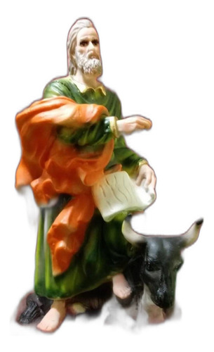 San Lucas Evangelista, Figura De Resina, 33 X 20 X 17 Cm