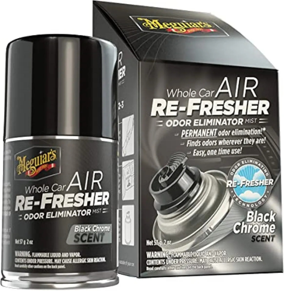 Meguiars Air Refresher Eliminador Olor Cromo Negro G181302