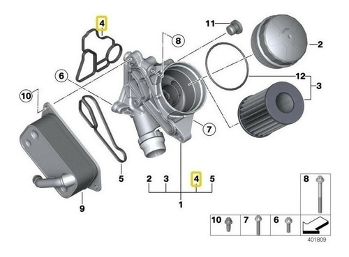 Imagen 5 de 6 de Junta Toma Aceit Motor Bmw 325i 335i 420i 428i 530i 535i F &