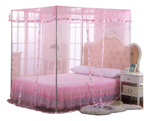 Jqwupup Twin Canopy Cortinas De Cama - 4 Corner Canopy For B