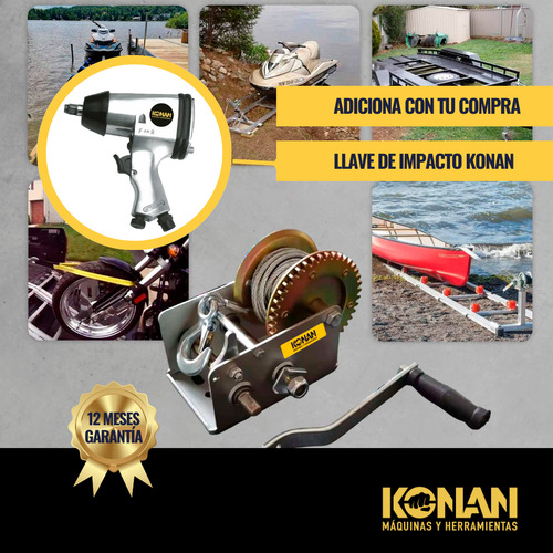 Malacate Manual Konan Tkmc/05 3 450 Kg 10 M Cable