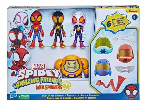 Spidey And His Amazing Friends 4 Personajes Y 6 Accesorios