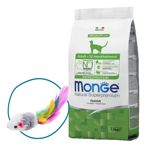 Monge Monoprotein Gato Adulto Sabor Conejo 1,5 Kg