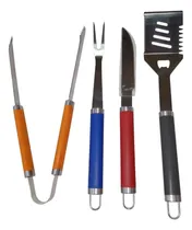 Comprar Set 4 Piezas Asado Acero Inoxidable Y Mango Silicona Selecta