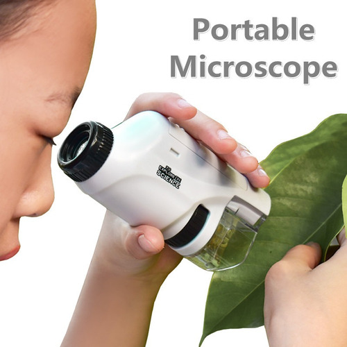 Mini Microscopio De Mano Led Portátil 60x-120x