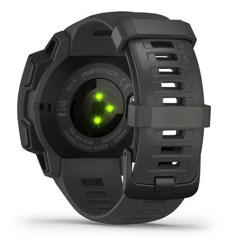 Smartwatch Garmin Instinct Estándar 0.9" caja 45mm de polímero reforzado con fibra graphite, malla graphite de silicona y bisel graphite de polímero reforzado con fibra