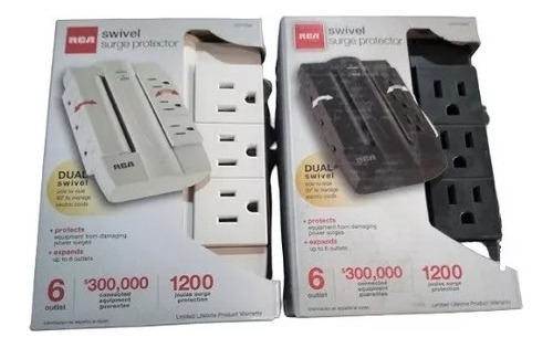 Supresor De Picos De 6 Multicontactos 1200 Joules Rca