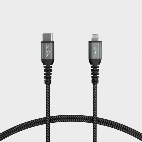 Zutbe Shield - Cable Usb-c A Lightning Trenzado Con Kevlar,