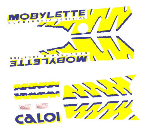 Etiquetas Antigo Ciclomotor Caloi Mobylette 1995 Amarelo