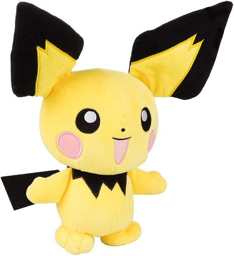 Imagem 4 de 4 de Pelúcia Pokémon - Figura Pichu 18cm - Wct Sunny Licenciada