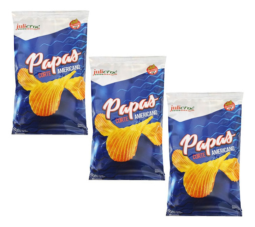 Papas Fritas Corte Americano Julicroc Snack Sin Tacc 80g X3