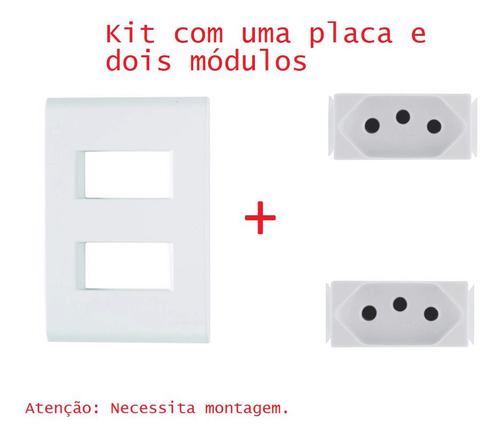 Tomada Dupla 10a 2p+t 250v Liz Modulado Tramontina
