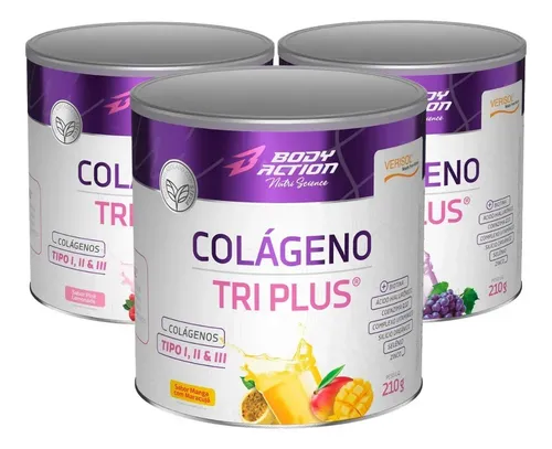 Kit 3x Colágeno Verisol Tri Plus Tipo 1, Tipo 2, Tipo 3 210g Vari...