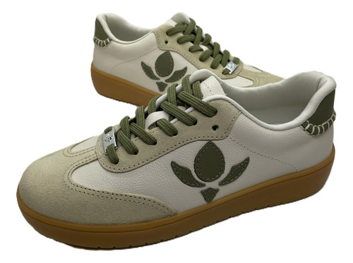 Zapatilla Cuero Urbana Mujer Cravo Y Canela