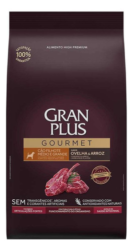 Ração Granplus Gourmet Cães Filhotes Med Grande Ovelha 15kg