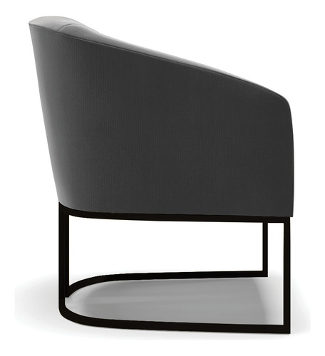 Kit 2 Poltronas Stella Suede Base Metálica Industrial Preto
