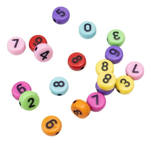 Cuentas Numeros D Plastico Pulsera Bijou Kit Pulseras Regalo Pastilla Multicolor