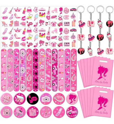 Kit Fiesta Princesa Rosa: 72 Tatuajes Temporales, 12 Pulsera