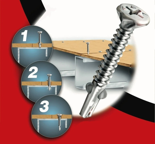 Imagen 5 de 8 de Tornillo Autoperforante Alas 08 X 2 PuLG X 1000 Un Bremen
