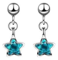 Comprar Aros Importados Diseño Estrella De Plata Esterlina 925