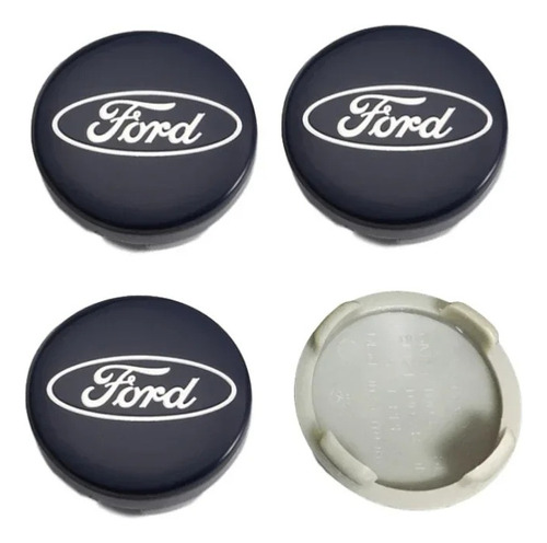 Pack 4 Tapas Ford Azul 54mm Centro De Rueda Llanta Cubo 