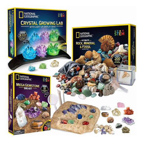 Juego Educativo  Paquete De Geología 3 Kits De Rocas Fr80jc