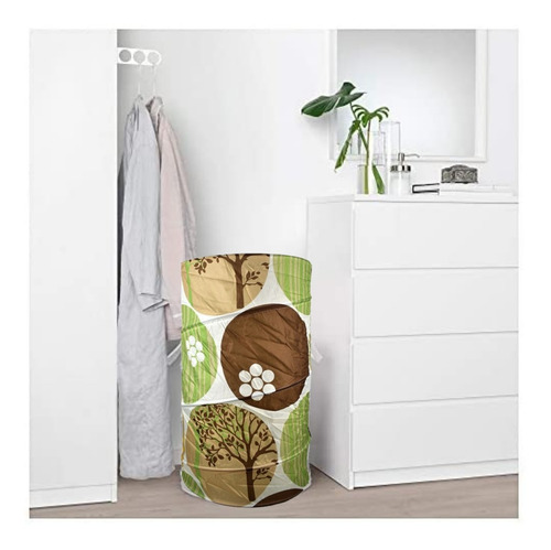 Imagen 2 de 10 de Cesto De Ropa Sucia Lavandería Con Tapa Plegable Verano Hoja