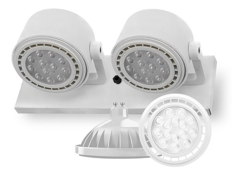 Aplique De Pared Polipropileno Gu10 2 Luces + Leds Ar111 15w